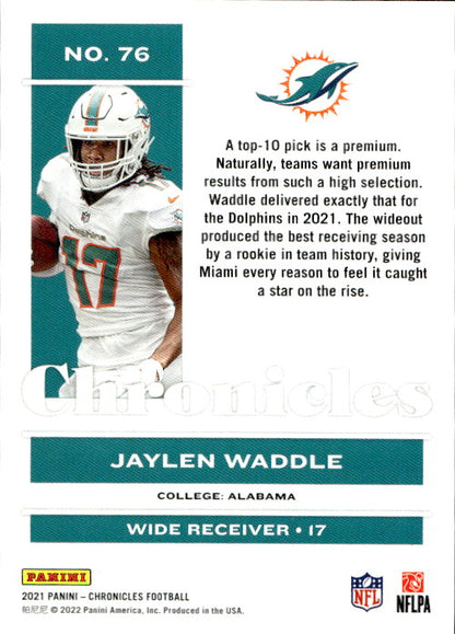 Jaylen Waddle - 2021 Panini Chronicles Pink #76 Miami Dolphins