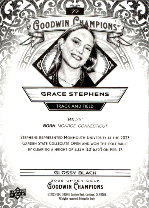 Grace Stephens - 2025 Upper Deck Goodwin Champions Glossy Black #77