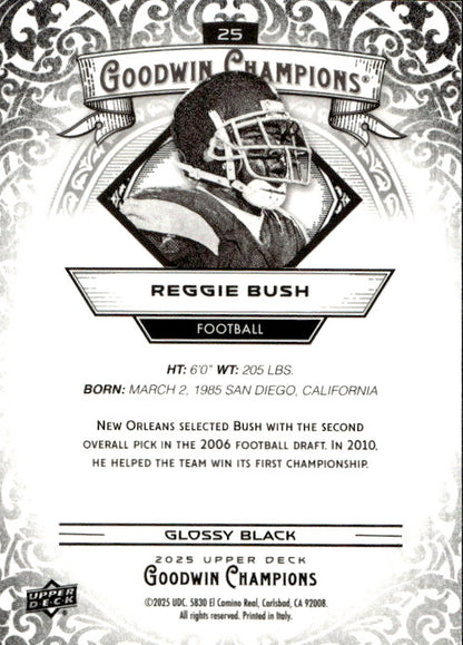 Reggie Bush - 2025 Upper Deck Goodwin Champions Glossy Black #25