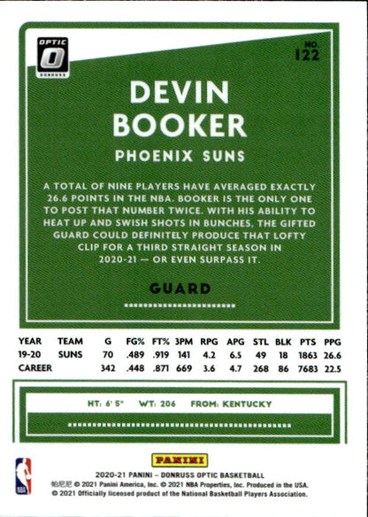 Devin Booker - 2020/21 Panini Donruss Optic #122 Phoenix Suns