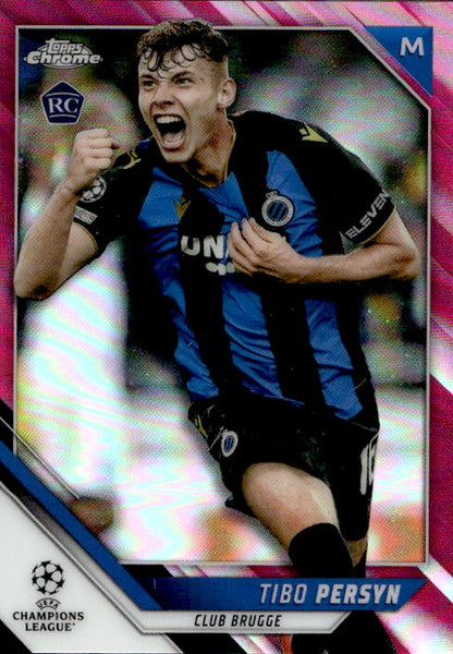 Tibo Persyn - 2022 Topps Chrome Champions League Club Brugge KV #40 /175 Pink