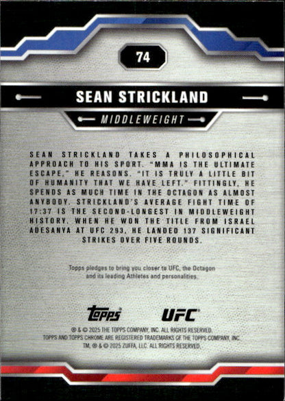 Sean Strickland - 2025 Topps Chrome UFC X Fractor #74