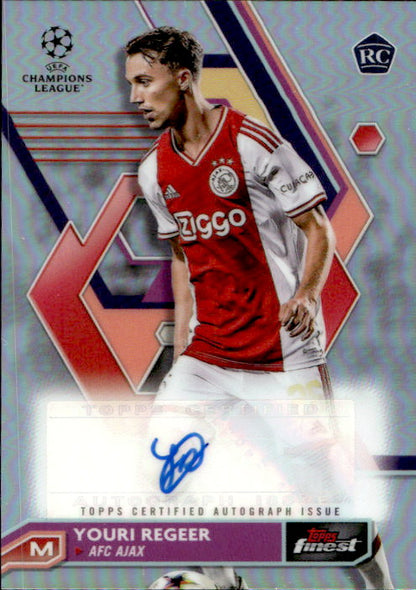 Youri Regeer - 2022/23 Topps Finest UCL Autograph #A-YR AFC Ajax