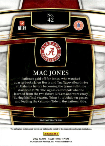 Mac Jones - 2022 Panini Select Concourse #42 Alabama Crimson Tide