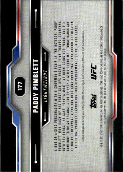 Paddy Pimblett - 2025 Topps Chrome UFC X Fractor #177