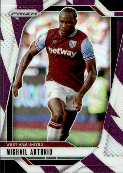 Michail Antonio - 2024/25 Panini Prizm Premier League Soccer Purple & White Stripes /92 #149 West Ham United