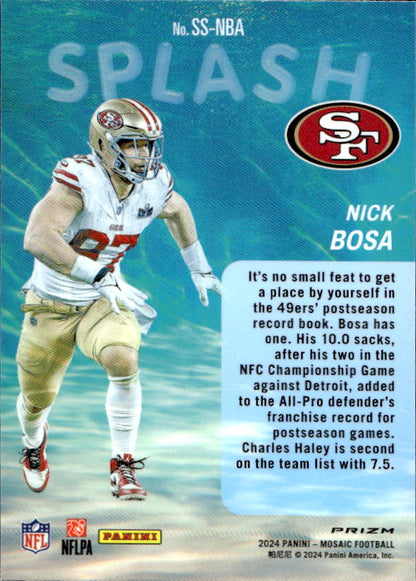 Nick Bosa - 2024 Panini Mosaic Splash Prizm #SS-NBA San Francisco 49ers