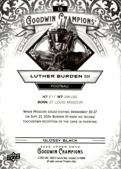Luther Burden III - 2025 Upper Deck Goodwin Champions Glossy Black #13