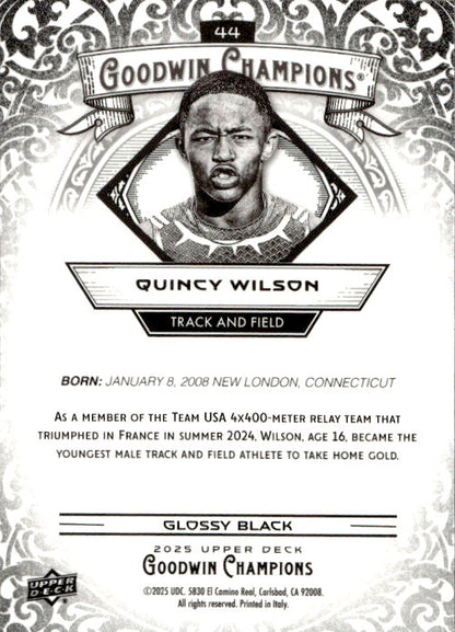 Quincy Wilson - 2025 Upper Deck Goodwin Champions Glossy Black #44