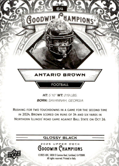 Antario Brown - 2025 Upper Deck Goodwin Champions Glossy Black #64