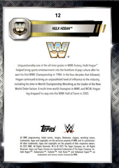 Hulk Hogan - 2025 Topps Chrome WWE Silver #12