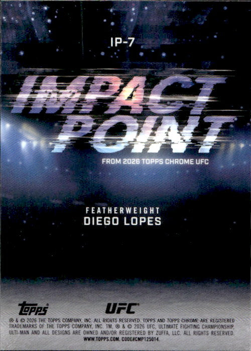 Diego Lopes - 2026 Topps Chrome UFC Impact Point #IP-7