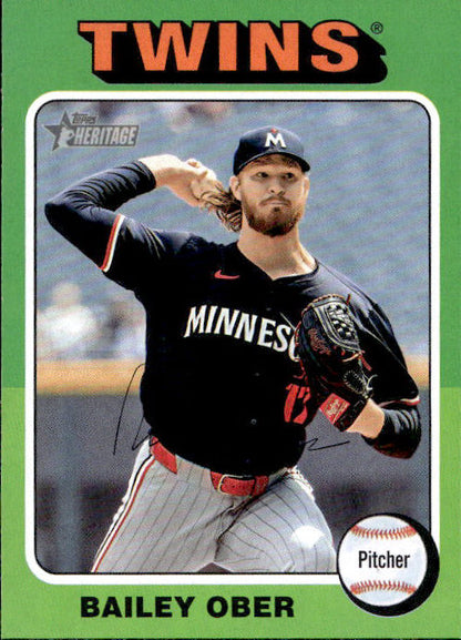 Bailey Ober - 2024 Topps Heritage #536 Minnesota Twins