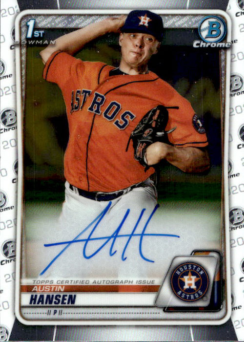 Austin Hansen - 2020 Bowman Chrome 1st Prospect Auto #CPA-AH Houston Astros