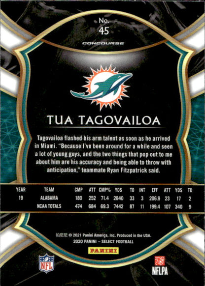 Tua Tagovailoa - 2020 Panini Select Concourse #45 Miami Dolphins