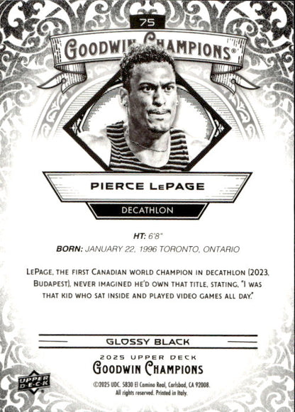Pierce LePage - 2025 Upper Deck Goodwin Champions Glossy Black #75