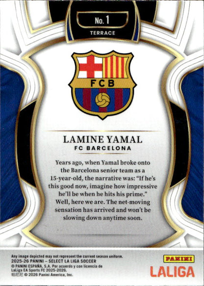 Lamine Yamal - 2025/26 Panini Select La Liga Terrace #1 FC Barcelona