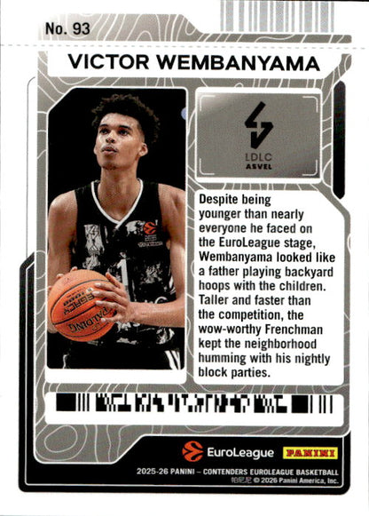 Victor Wembanyama - 2025/26 Panini Contenders Euroleague Mojo Season Ticket #93 LDL Asvel
