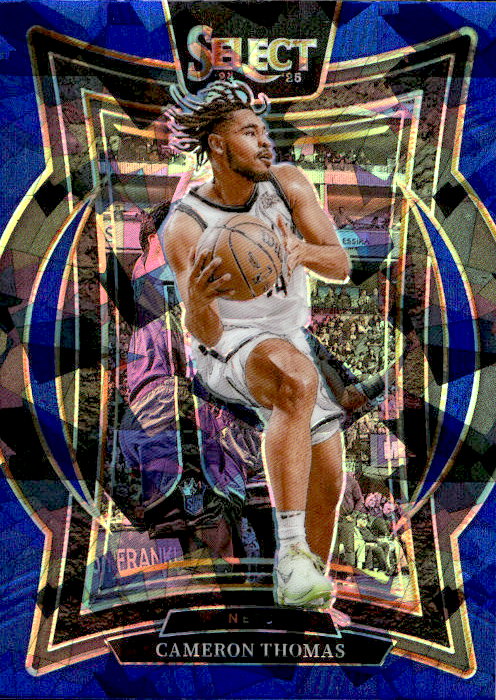 Cameron Thomas - 2024/25 Panini Select Basketball Blue Cracked Ice Concourse #50 Brooklyn Nets