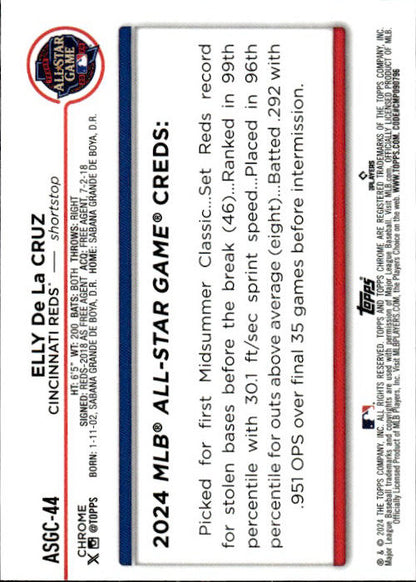 Elly De La Cruz - 2024 Topps Chrome Update All-Star Game #ASGC-44 Cincinnati Reds