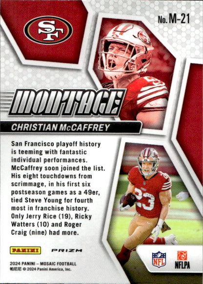 Christian McCaffrey - 2024 Panini Mosaic Montage Prizm #M-21 San Francisco 49ers