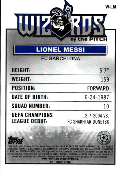 Lionel Messi - 2020/21 Topps Merlin Chrome Wizards of the Pitch #W-LM FC Barcelona