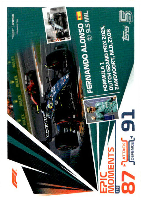 Fernando Alonso - 2024 Topps F1 Turbo Match Attax Epic Moments #176