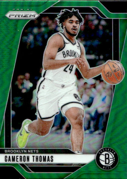 Cameron Thomas - 2024/25 Panini Prizm Basketball Green Prizm #91 Brooklyn Nets