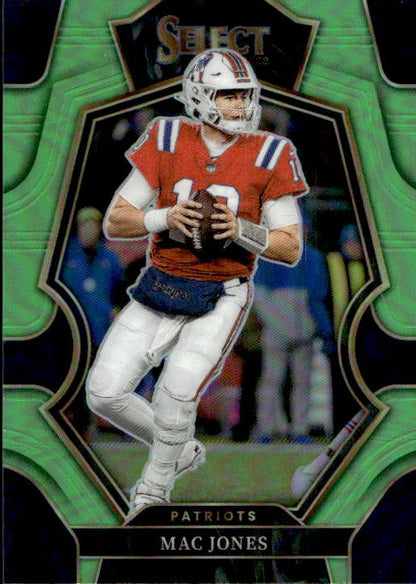 Mac Jones - 2022 Panini Select Premier Level Green Prizm /49 #167 New England Patriots