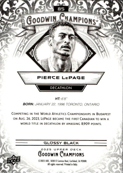 Pierce LePage - 2025 Upper Deck Goodwin Champions Glossy Black #85