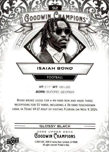 Isaiah Bond - 2025 Upper Deck Goodwin Champions Glossy Black #92