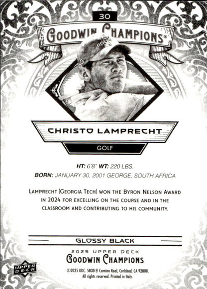 Christo Lamprecht - 2025 Upper Deck Goodwin Champions Glossy Black #30