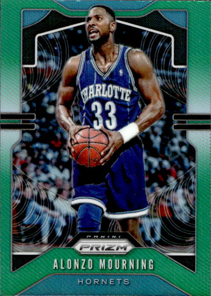 Alonzo Mourning - 2019/20 Panini Prizm Basketball Green Prizm #27 Charlotte Hornets