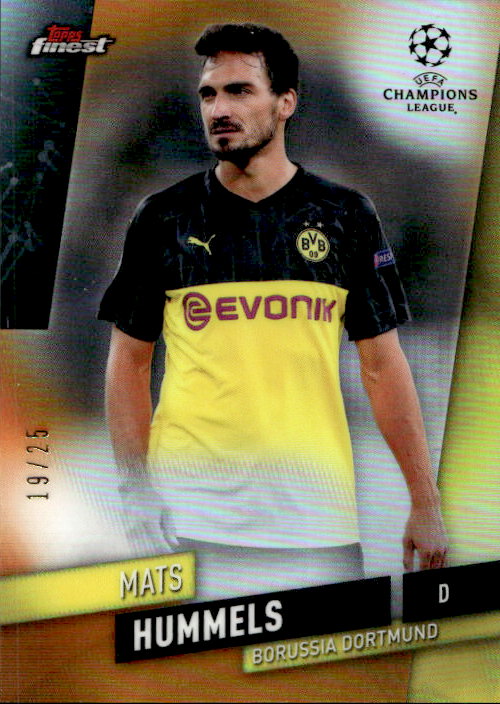 Mats Hummels - 2019 Topps Finest UCL Orange Refractor /25 #27 Borussia Dortmund