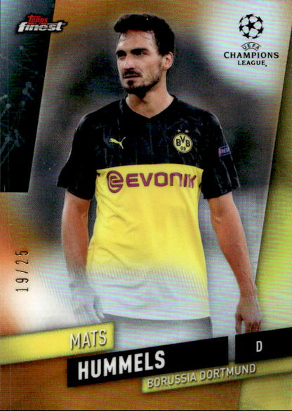 Mats Hummels - 2019 Topps Finest UCL Orange Refractor /25 #27 Borussia Dortmund
