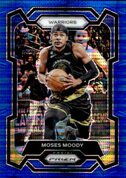 Moses Moody - 2023/24 Panini Prizm Blue Pulsar /99 #228 Golden State Warriors