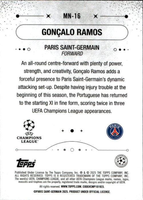 Goncalo Ramos - 2025 Topps UCC Mystic Nights #MN-16 PSG