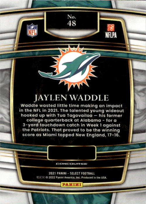 Jaylen Waddle - 2021 Panini Select Concourse #48 Miami Dolphins