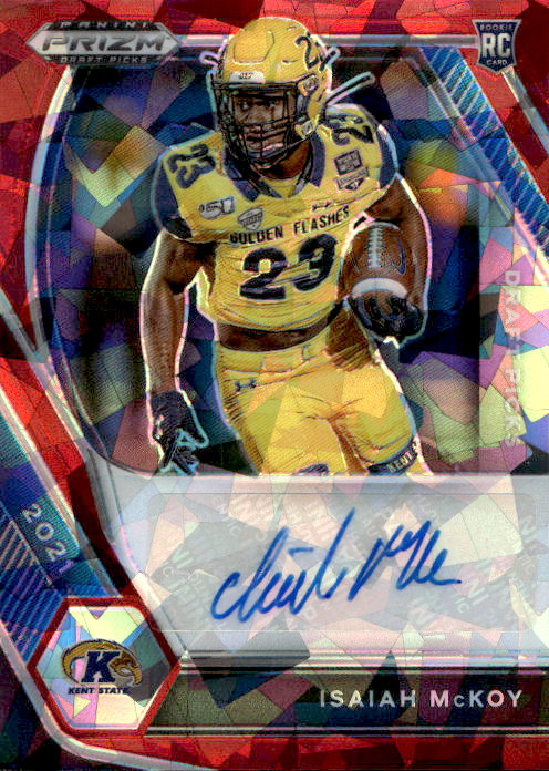 Isaiah McKoy - 2021 Panini Prizm Draft Picks Red Cracked Ice Auto #DPA-IMC Kent State