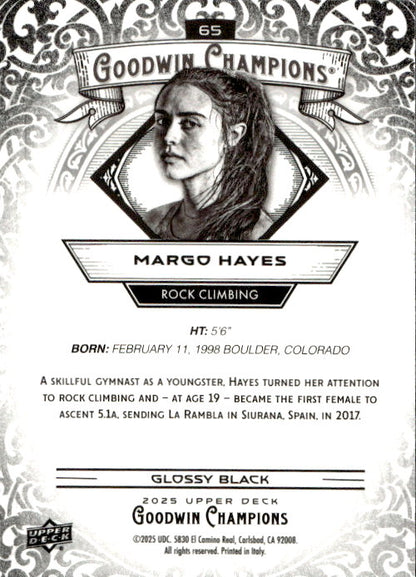 Margo Hayes - 2025 Upper Deck Goodwin Champions Glossy Black #65