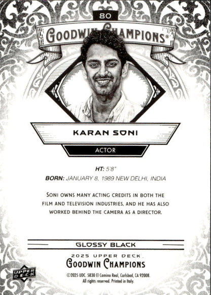 Karan Soni - 2025 Upper Deck Goodwin Champions Glossy Black #80