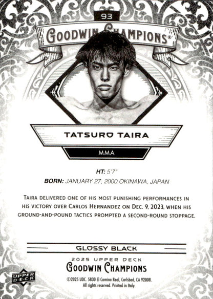 Tatsuro Taira - 2025 Upper Deck Goodwin Champions Glossy Black #93