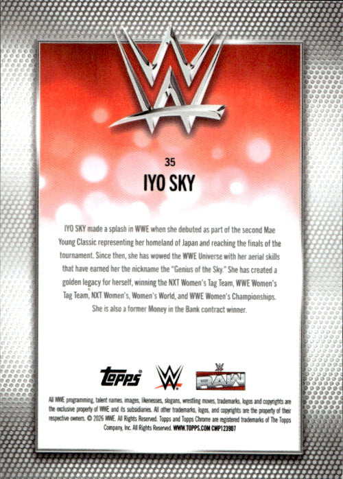 Iyo Sky - 2026 Topps Chrome WWE Green Refractor /99 #35
