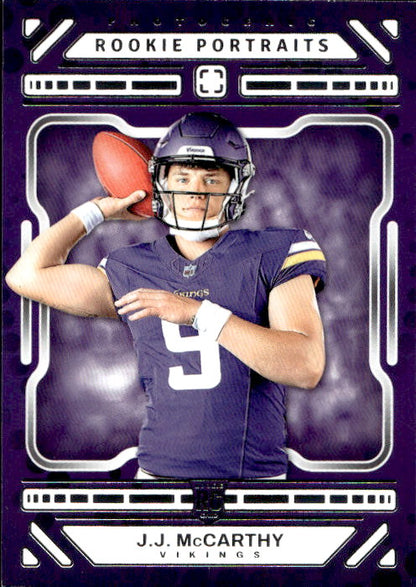 JJ McCarthy - 2024 Panini Photogenic Rookie Portraits #152 Minnesota Vikings