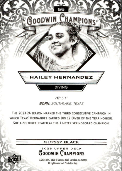Hailey Hernandez - 2025 Upper Deck Goodwin Champions Glossy Black #66