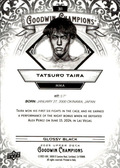 Tatsuro Taira - 2025 Upper Deck Goodwin Champions Glossy Black #31