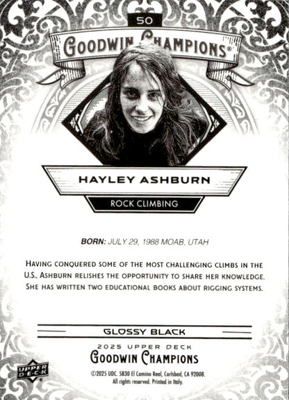 Hayley Ashburn - 2025 Upper Deck Goodwin Champions Glossy Black #50