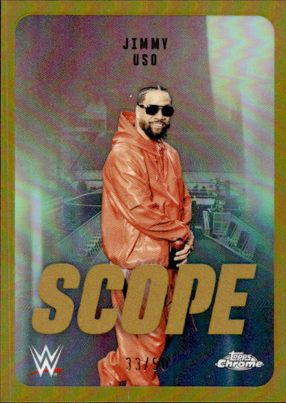 Jimmy Uso - 2026 Topps Chrome WWE Scope Card Gold /50 #SCO-16
