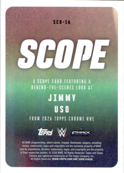 Jimmy Uso - 2026 Topps Chrome WWE Scope Card Gold /50 #SCO-16