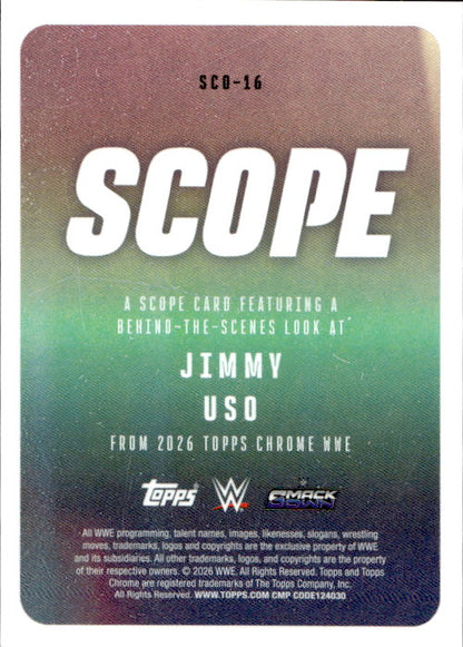 Jimmy Uso - 2026 Topps Chrome WWE Scope Card Gold /50 #SCO-16
